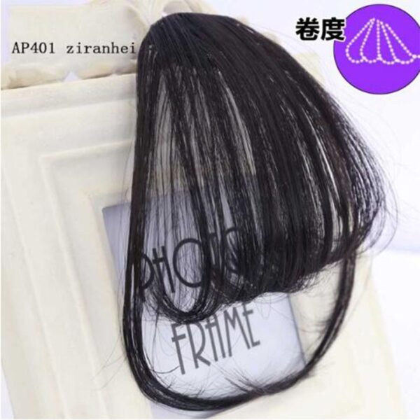 LIANGMO Women's Bangs, Synthetic Hair, Short Hair Clips, Natural Black, Solid Color
