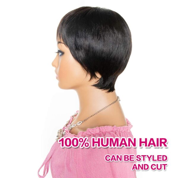 Tinashe Beauty Short Bob Wig With Bangs Pixie Cut Brazilian Human Hair Wigs Remy Full Manchine Cheap Red Brown Wigs For Women