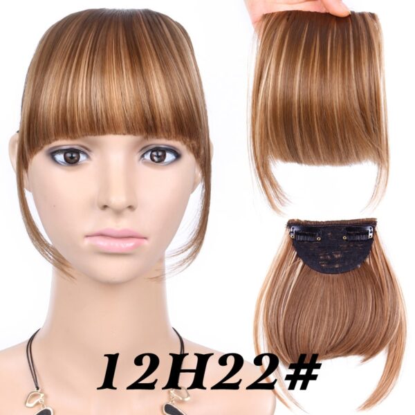 Alileader Short Front Neat Bangs Fake Fringe Clip In Hair Extensions With High Temperature Synthetic Fiber Black Brown Blonde