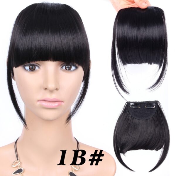 Alileader Short Front Neat Bangs Fake Fringe Clip In Hair Extensions With High Temperature Synthetic Fiber Black Brown Blonde