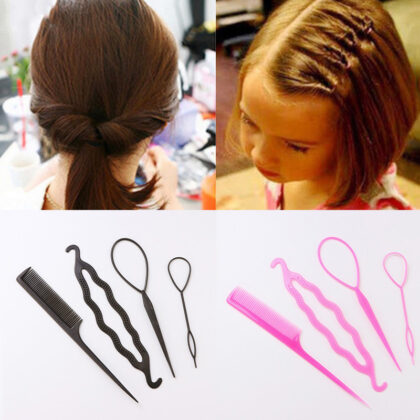 Fashion Salon 2-4pcs/set Women Girls Ponytail Creator Plastic Loop Pony Tail Clip Hair Braid Accessories Maker hair Styling Tool